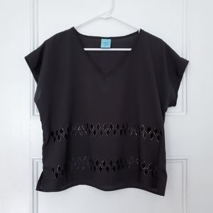 Boxy Black Cropped Shirt